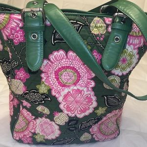 Vera Bradley quilted tote bag.